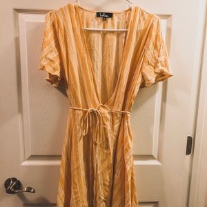 NEW Lulu's Yellow and White Striped Dress